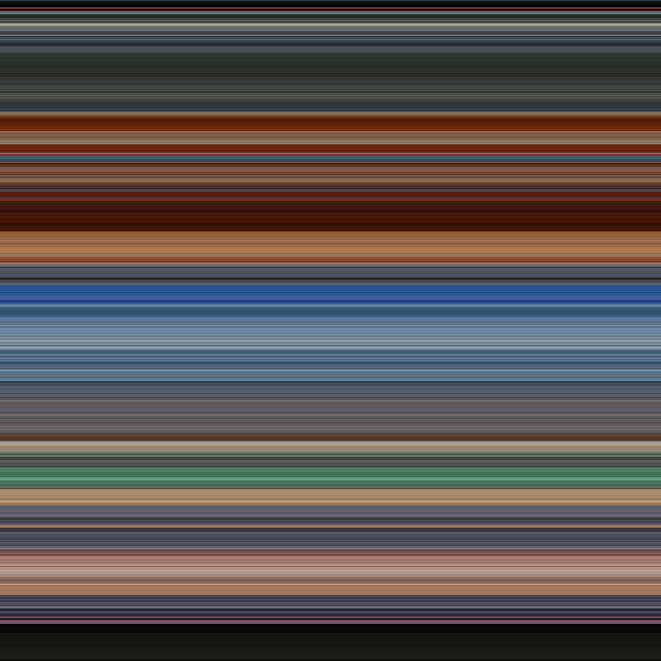 Hero’s movie barcode, as stripes